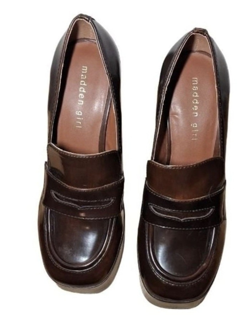 Madden Girl Men's Dark Brown Leather Slip-On Loafers